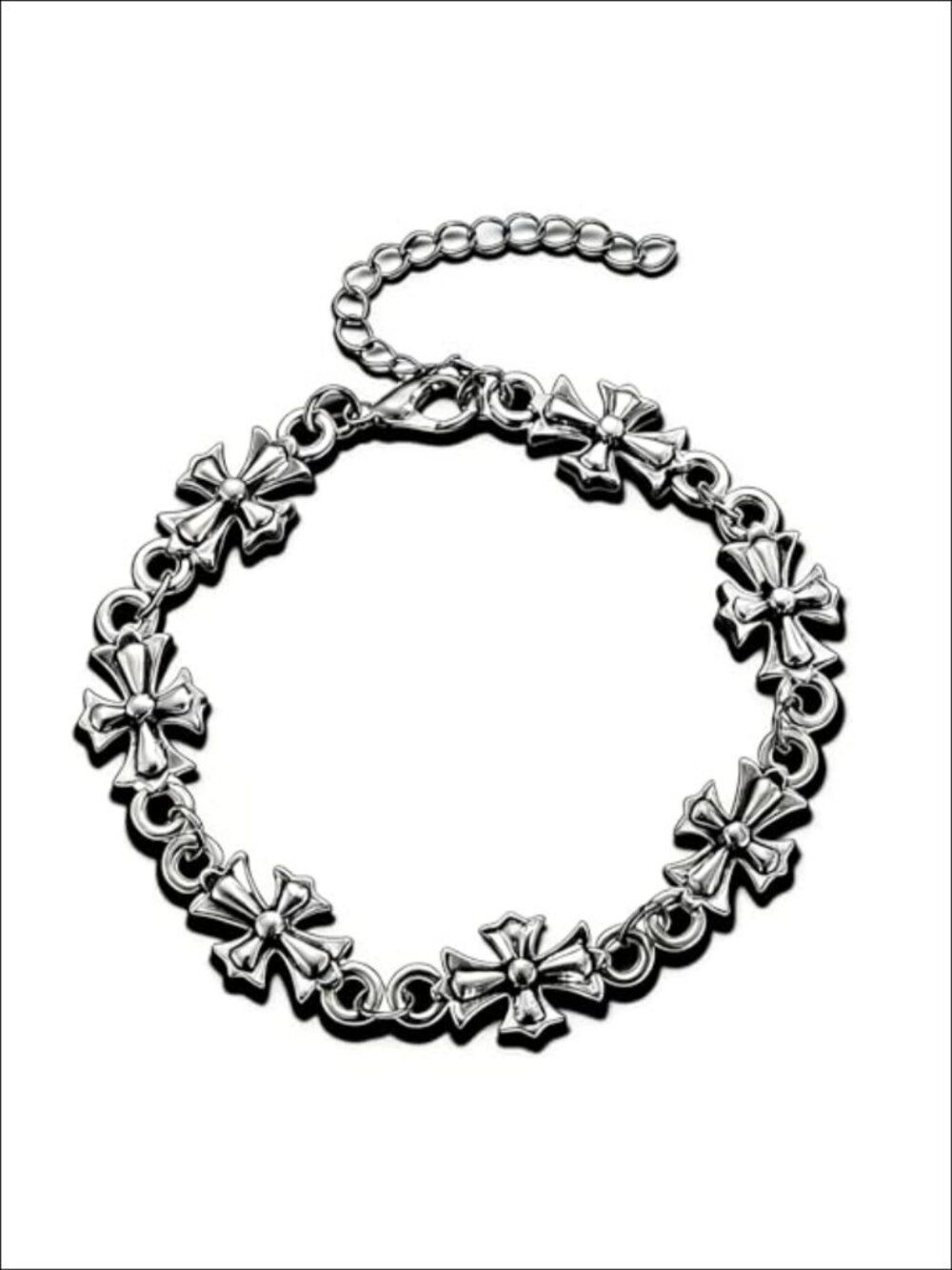 Gothic Cross Link Bracelet Punk Style Adjustable Alloy Unisex